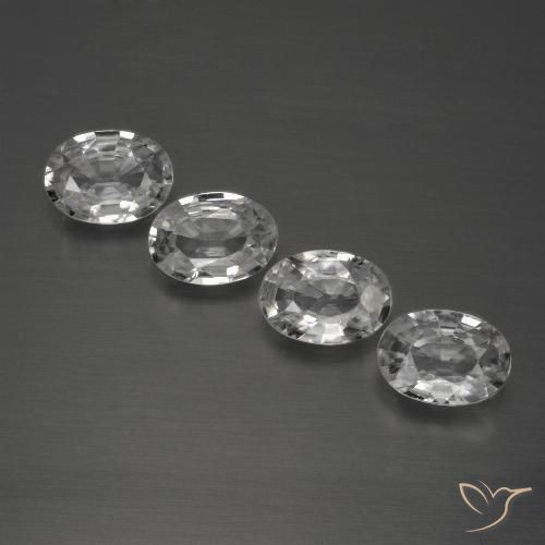 4.11ctw Naturel Blanc clair Zircon, ovale, VVS-VS