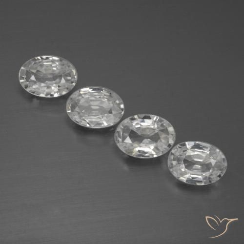 4.03ctw Naturel Blanc clair Zircon, ovale, VVS-VS