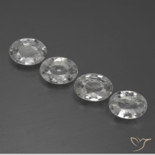 4.34ctw Naturel Blanc Zircon, ovale, VVS-VS
