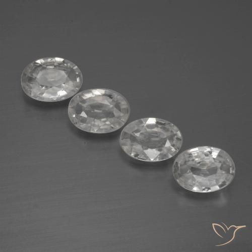 4.06ctw Naturel Blanc Zircon, ovale, VVS-VS