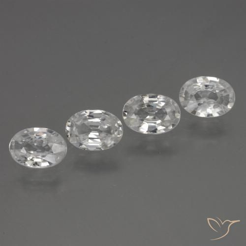 3.98ctw Naturel Blanc Zircon, ovale, VS