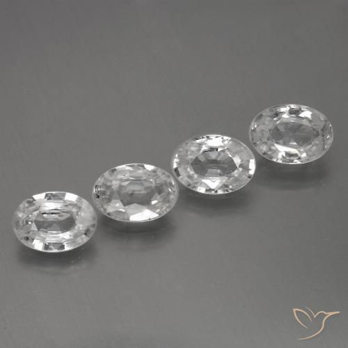 4.30ctw Naturel Blanc Zircon, ovale, VVS-VS