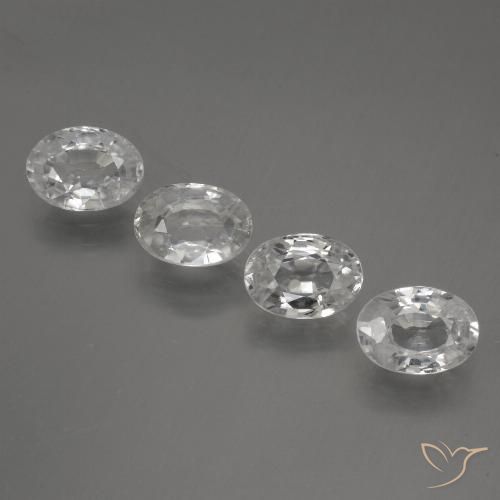 4.79ctw Naturel Blanc Zircon, ovale, VS