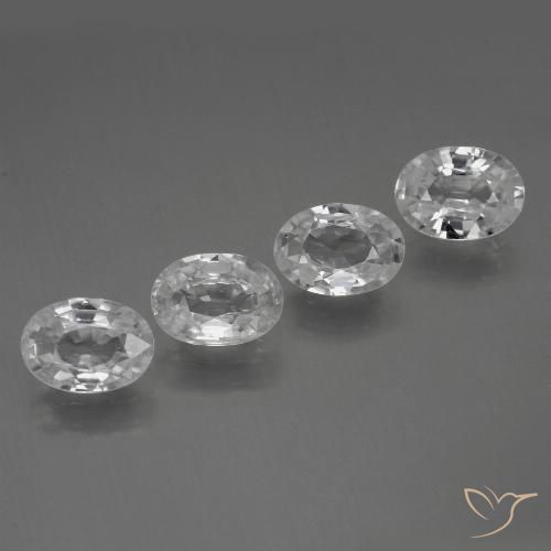 4.34ctw Naturel Blanc clair Zircon, ovale, VVS-VS