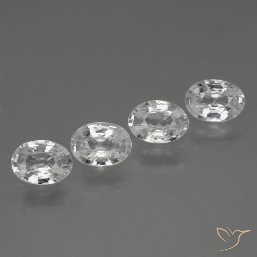 4.11ctw Naturel Blanc Zircon, ovale, VVS-VS