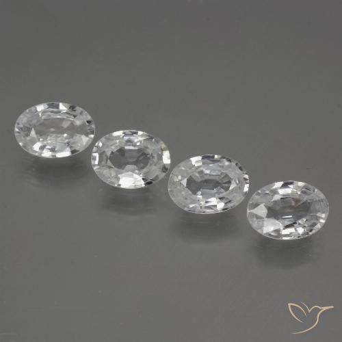 4.23ctw Naturel Blanc clair Zircon, ovale, VVS-VS