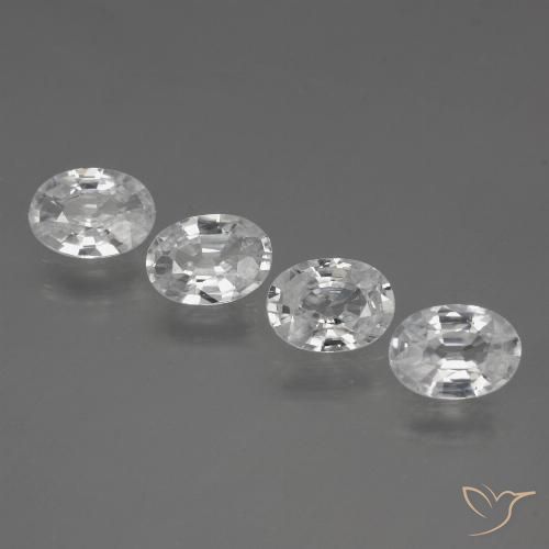 4.07ctw Naturel Blanc Zircon, ovale, VVS