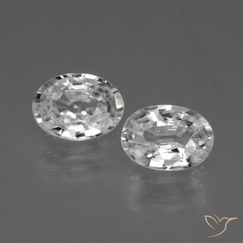 2.21ctw Naturel Blanc Zircon, ovale, VVS-VS