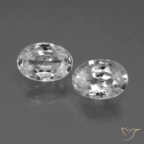 2.21ctw Naturel Blanc Zircon, ovale, VVS