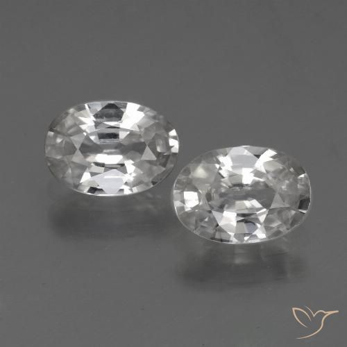 2.33ctw Naturel Blanc Zircon, ovale, VS