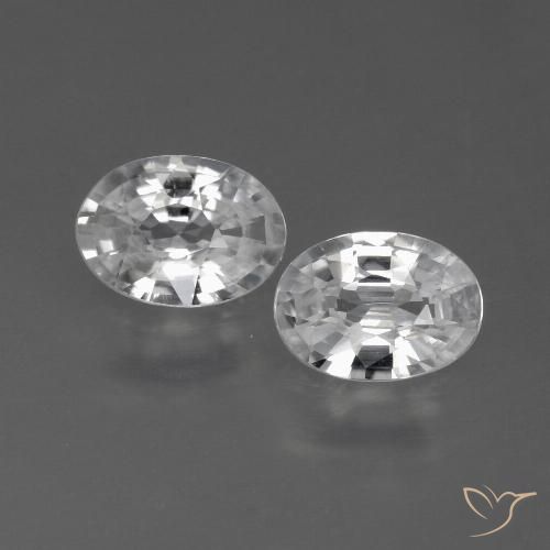 2.11ctw Naturel Blanc Zircon, ovale, VVS