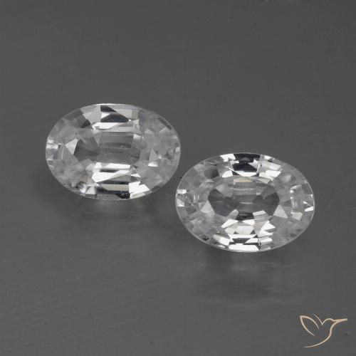 2.34ctw Naturel Blanc Zircon, ovale, VVS