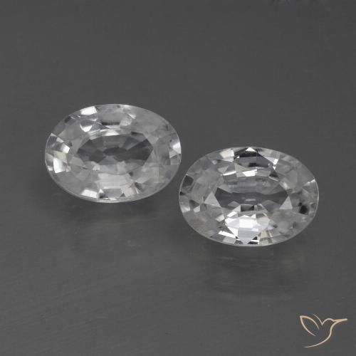 2.38ctw Naturel Blanc Zircon, ovale, VS