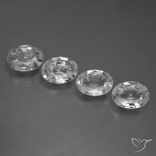4.00ctw Naturel Blanc clair Zircon, ovale, VVS