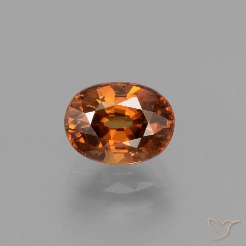 2.47ct Naturel Orange moyen-foncé Zircon, ovale, VS