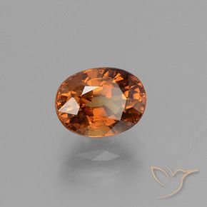 Zircon Orange moyen-foncé naturelle ovale, 2.47 ct, VS
