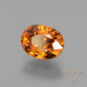 Zircon Abricot orange naturelle ovale, 2.30 ct, VS