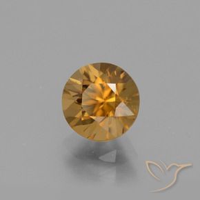 Zircon doré naturelle coupe roude, 2,10 ct, VVS