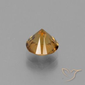 Zircon doré naturelle coupe roude, 2,10 ct, VVS