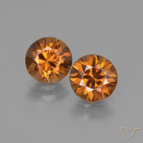 3.80ctw Naturel Orange moyen Zircon, Tour, VS