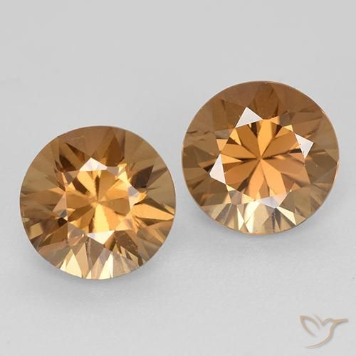 3.89ctw Naturel Orange moyen Zircon, Tour, VS