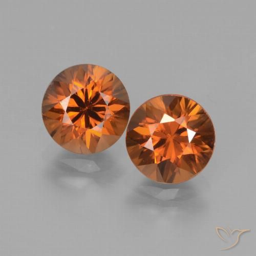 3.90ctw Naturel Orange foncé Zircon, Tour, VS