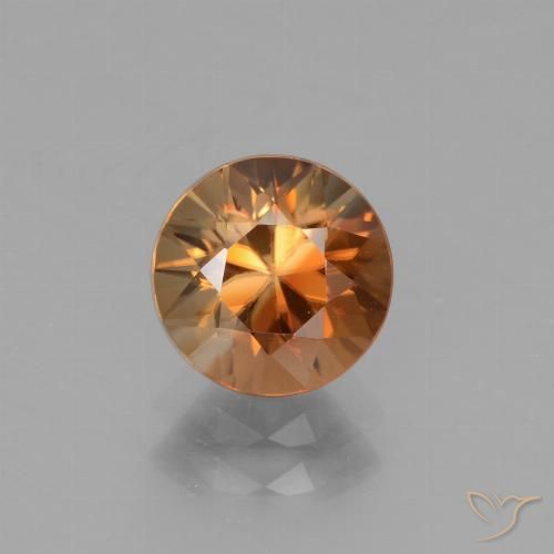 Zircon Orange brunâtre naturelle Coupe roude, 2.11 ct, VVS