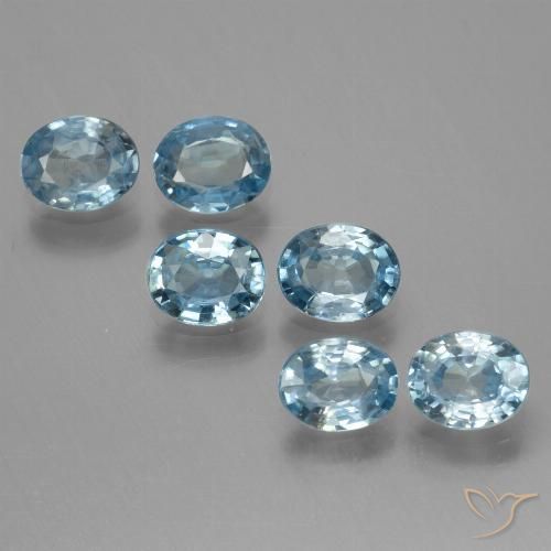2.70ctw Naturel Bleu clair Zircon, ovale, VS