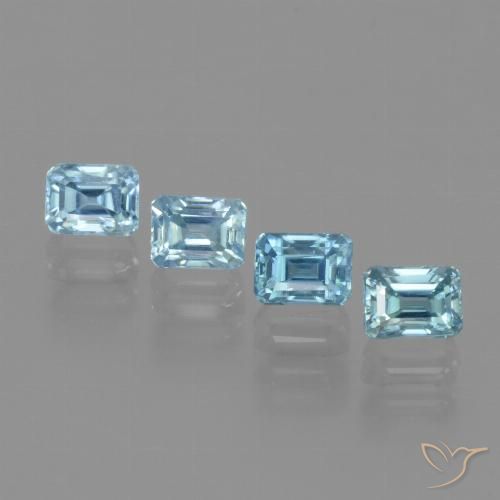 1.94ctw Naturel Bleu clair Zircon, Taille émeraude, VS