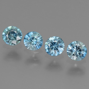 Achetez naturel ct Bleu Zircon gems, Coupe roude, En provenance Cambodge chez GemSelect. En stock, livraison internationale!