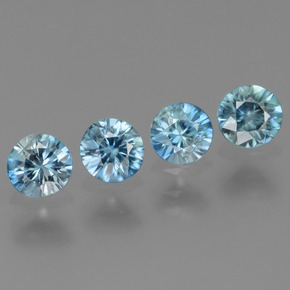 Achetez naturel ct Bleu Zircon gems, Coupe roude, En provenance Cambodge chez GemSelect. En stock, livraison internationale!