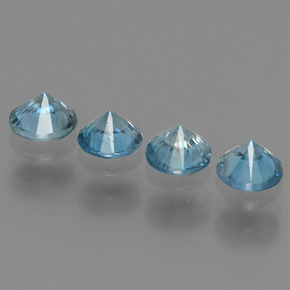 Achetez naturel ct Bleu Zircon gems, Coupe roude, En provenance Cambodge chez GemSelect. En stock, livraison internationale!