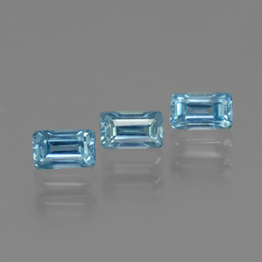 Achetez naturel 1,28ct bleue zircon gems, taille émeraude, en provenance cambodge chez gemselect. en stock, livraison internationale!