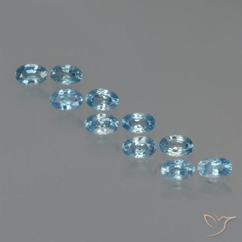 4.00ctw Naturel Bleu clair Zircon, ovale, VS