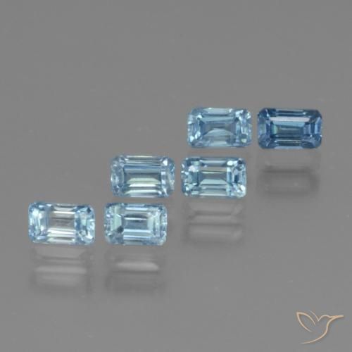 1.82ctw Naturel Bleu Zircon, Taille émeraude, VS