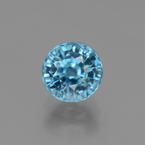 Zircon bleue naturelle coupe roude, 2,69 ct, VS
