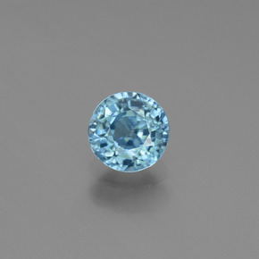 Zircon bleue naturelle coupe roude, 1,09 ct, VVS