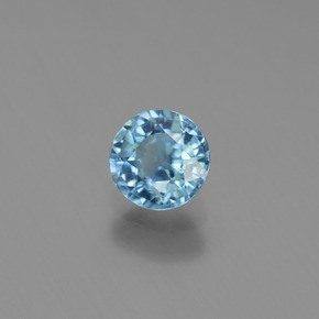 Zircon bleue naturelle coupe roude, 1,09 ct, VVS