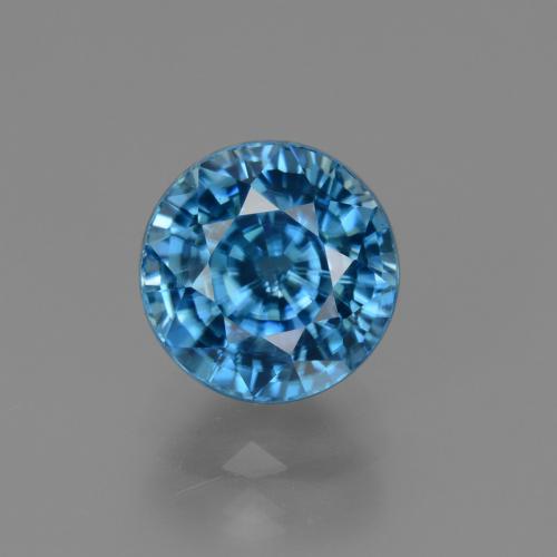 Zircon Bleu naturelle Coupe roude, 4.14 ct, VVS