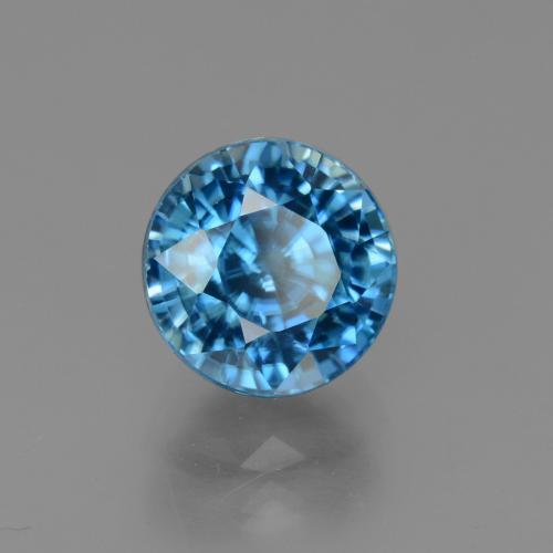 Zircon Bleu naturelle Coupe roude, 4.14 ct, VVS