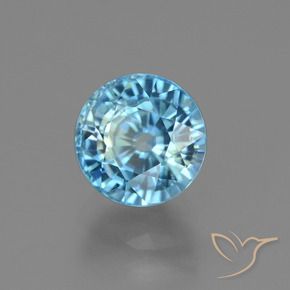 Zircon bleue naturelle coupe roude, 4,02 ct, VS