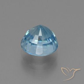 Zircon bleue naturelle coupe roude, 4,02 ct, VS