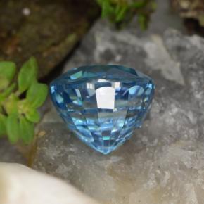 Zircon bleue naturelle coupe roude, 5,01 ct, VVS