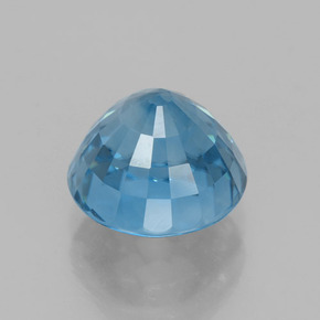 Zircon bleue naturelle coupe roude, 4,43 ct, VVS