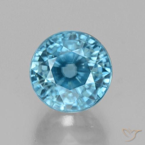 4.84ct Naturel Bleu moyen Zircon, Tour, VVS