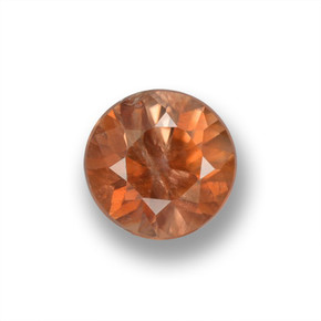 Zircon Orange naturelle Coupe roude, 0.55 ct, VS