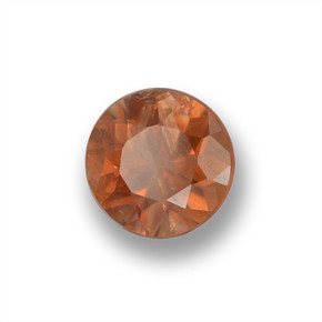 Zircon Orange naturelle Coupe roude, 0.55 ct, VS