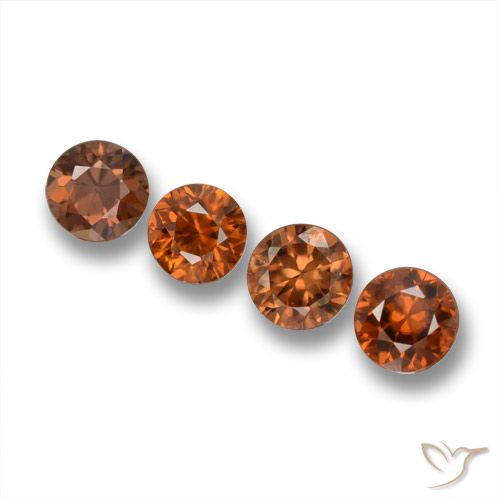 2.38ctw Naturel Orange foncé Zircon, Tour, VVS-VS
