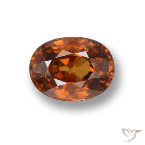 2.37ct Naturel Orange moyen-foncé Zircon, ovale, VVS