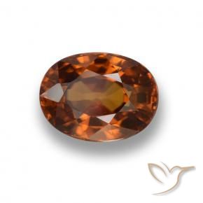 Zircon Orange moyen-foncé naturelle ovale, 2.37 ct, VVS